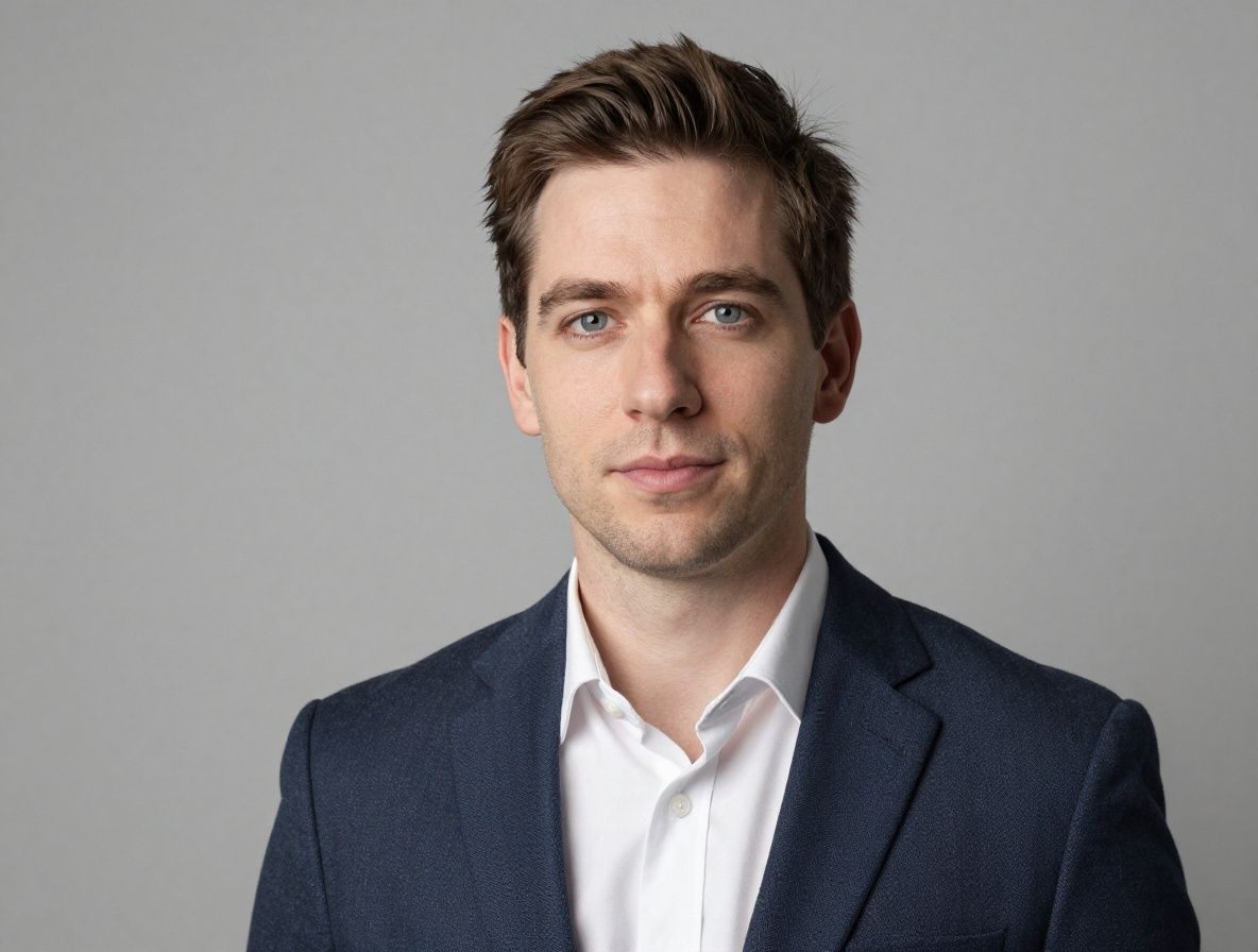 Porträt eines Mannes namens Thomas, natürliches Licht, ruhiges zufriedenes Erscheinungsbild