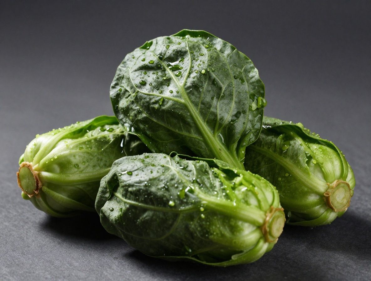 Nahaufnahme von frischen grünen Spinatblättern mit sichtbaren Texturen, glänzende Oberfläche, dunkler Hintergrund, klinisch saubere Komposition